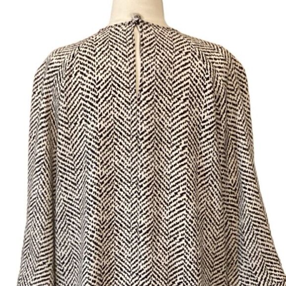 NWT Zara Women's Black Mix Printed Tunic Mini Dress Fluted Sleeve M - Picture 11 of 14